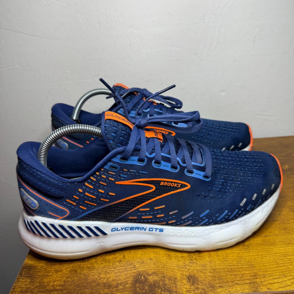 Brooks Glycerin GTS 20 Running Shoes Mens Size 9.5 Blue Orange 1103831D444
